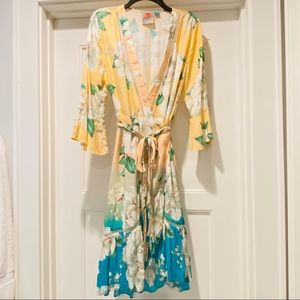 Anthropologie Farm Rio wrap dress summer spring vneck ruffle sundress